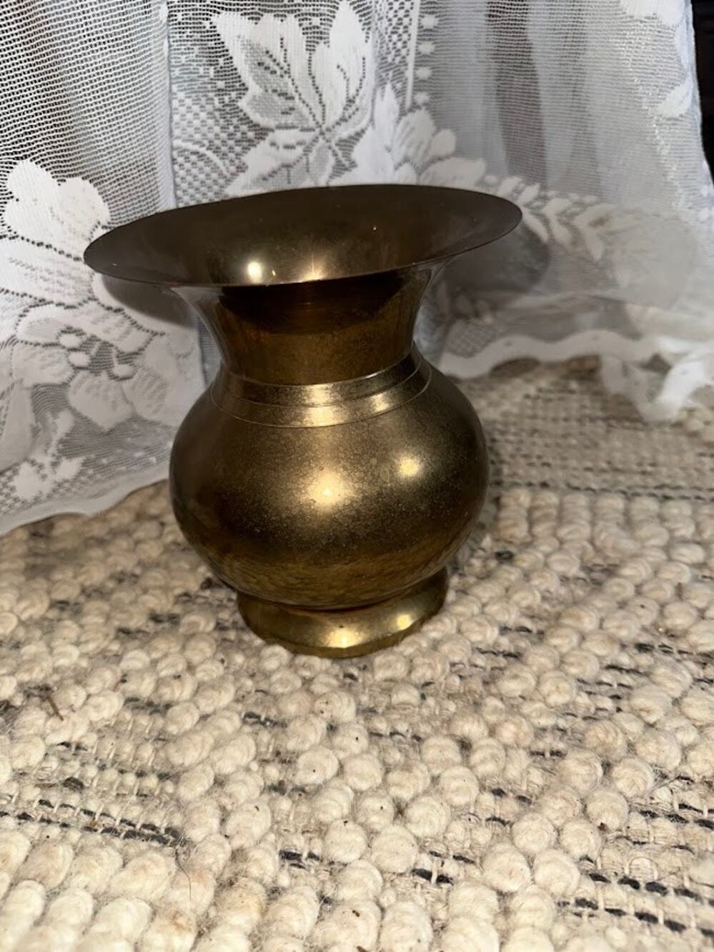 Vintage Solid Brass Spittoon 6" Traditional Decor